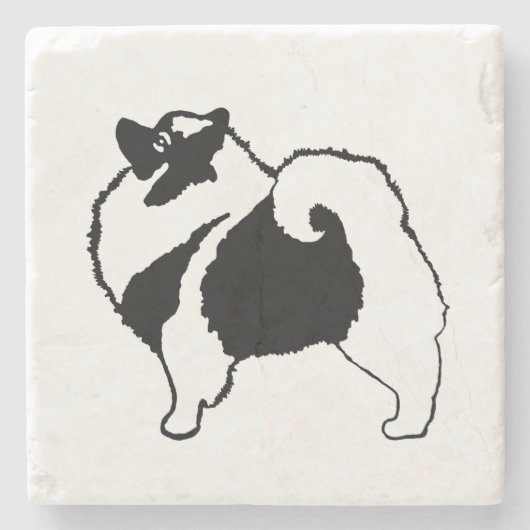 Keeshond Graphics - Cute Original Dog Art Stenen Onderzetter (Voorkant)