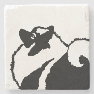 Keeshond Graphics - Cute Original Dog Art Stenen Onderzetter