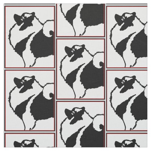 Keeshond Graphics - Cute Original Dog Art Stof (Swatch)