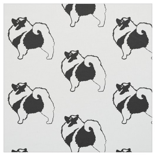 Keeshond Graphics - Cute Original Dog Art Stof (Swatch)