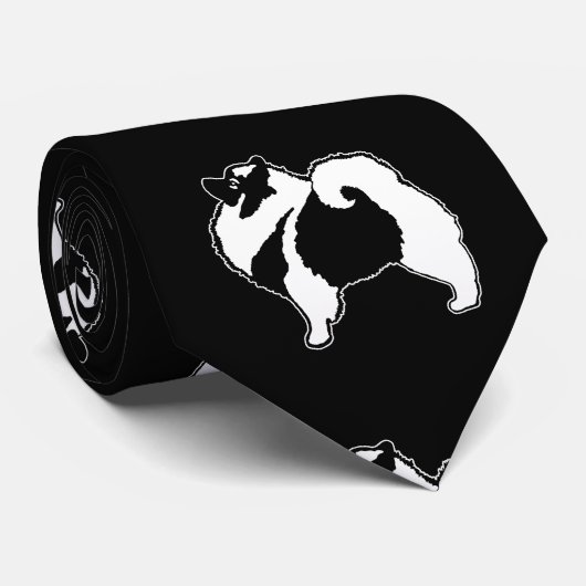 Keeshond Graphics - Cute Original Dog Art Stropdas (Opgerold)