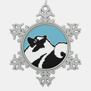 Keeshond Graphics - Cute Original Dog Art Tin Sneeuwvlok Ornament