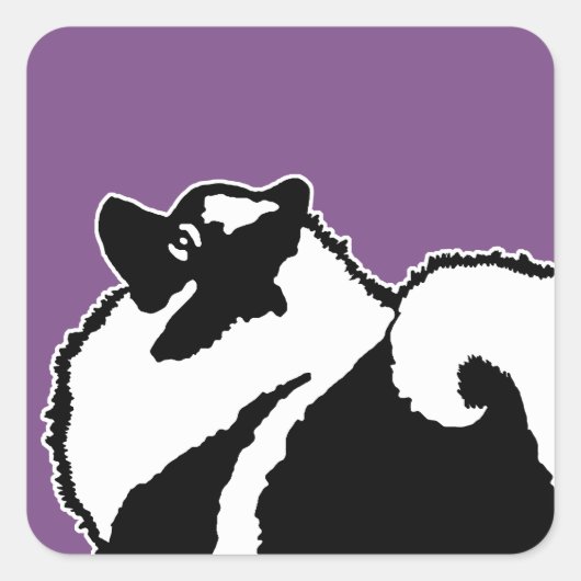 Keeshond Graphics - Cute Original Dog Art Vierkante Sticker (Voorkant)