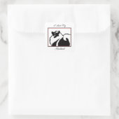Keeshond Graphics - Cute Original Dog Art Vierkante Sticker (Tas)