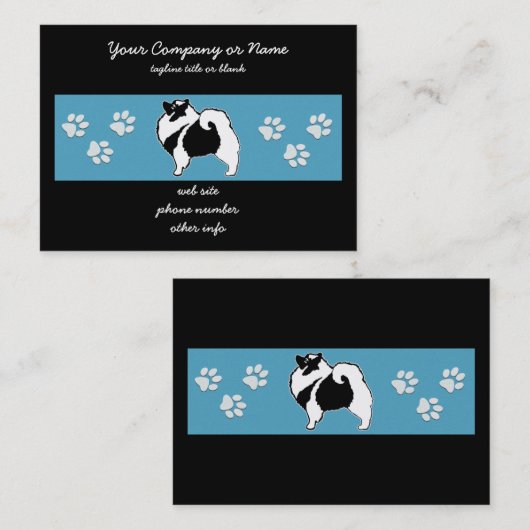 Keeshond Graphics - Cute Original Dog Art Visitekaartje (Voorkant / Achterkant)