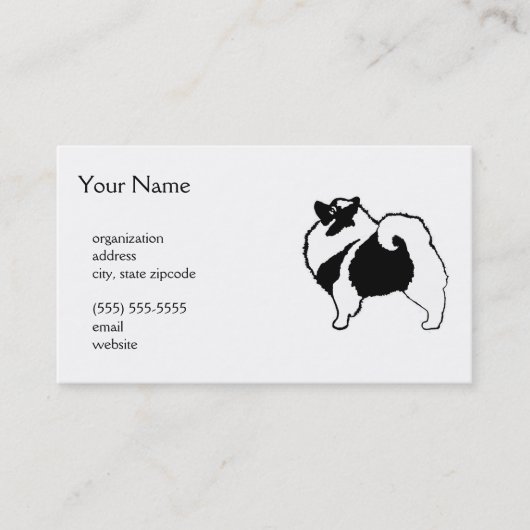 Keeshond Graphics - Cute Original Dog Art Visitekaartje (Voorkant)