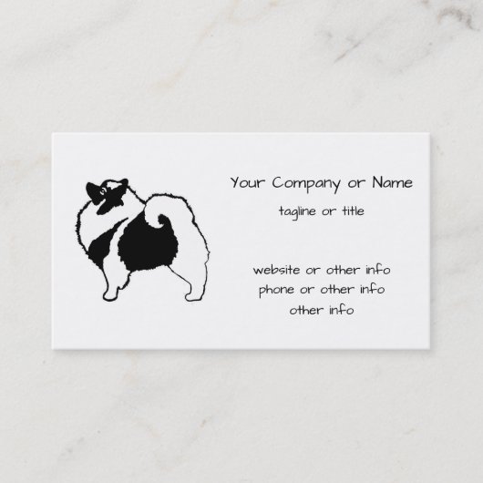 Keeshond Graphics - Cute Original Dog Art Visitekaartje (Voorkant)