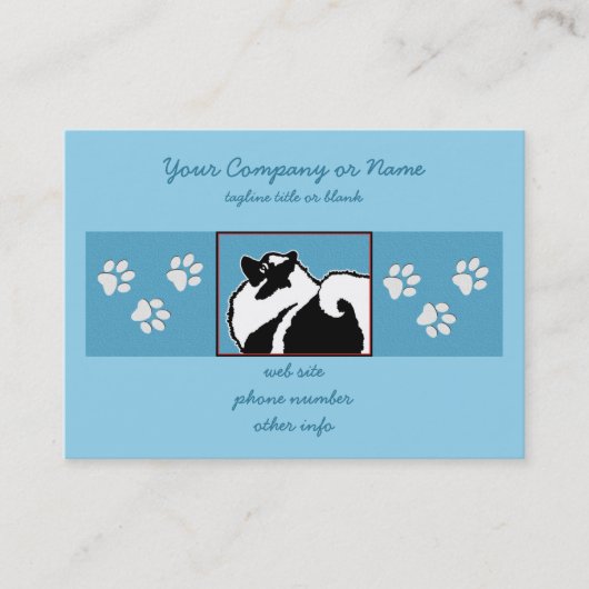 Keeshond Graphics - Cute Original Dog Art Visitekaartje (Voorkant)