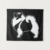 Keeshond Graphics - Cute Original Dog Art Wandkleed (Voorkant (horizontaal))