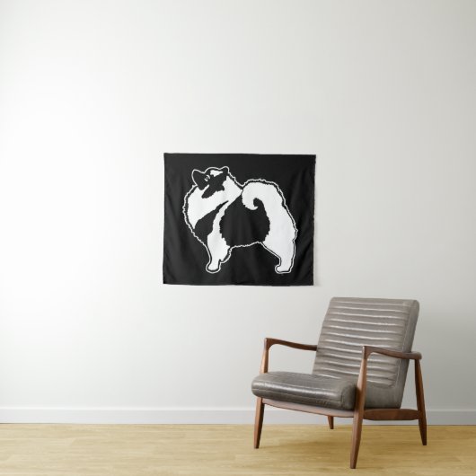 Keeshond Graphics - Cute Original Dog Art Wandkleed (In Situ (horizontaal))
