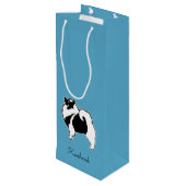 Keeshond Graphics - Cute Original Dog Art Wijn Cadeautas (Achterkant Gekanteld)