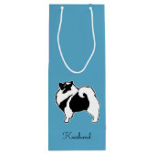 Keeshond Graphics - Cute Original Dog Art Wijn Cadeautas (Achterkant)