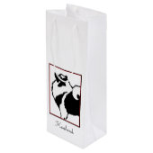 Keeshond Graphics - Cute Original Dog Art Wijn Cadeautas (Achterkant Gekanteld)