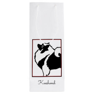Keeshond Graphics - Cute Original Dog Art Wijn Cadeautas