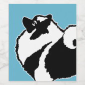 Keeshond Graphics - Cute Original Dog Art Wijn Etiket (Enkel label)