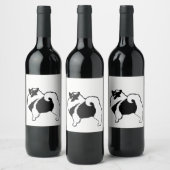 Keeshond Graphics - Cute Original Dog Art Wijn Etiket (Flessen)