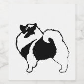 Keeshond Graphics - Cute Original Dog Art Wijn Etiket (Enkel label)