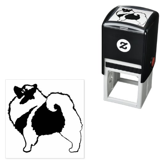 Keeshond Graphics - Cute Original Dog Art Zelfinktende Stempel (In situ)