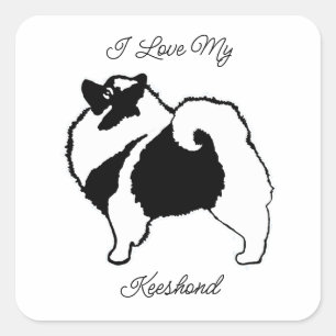 Keeshond Graphics - Cute Original Dog Square Vierkante Sticker
