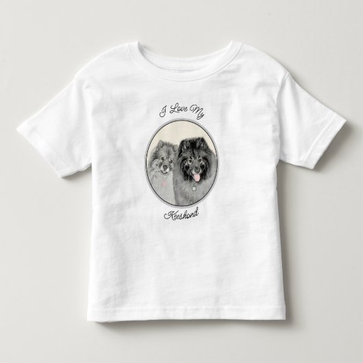 Keeshond Graphics Keeshond Ma en Son Kinder Shirts (Voorkant)