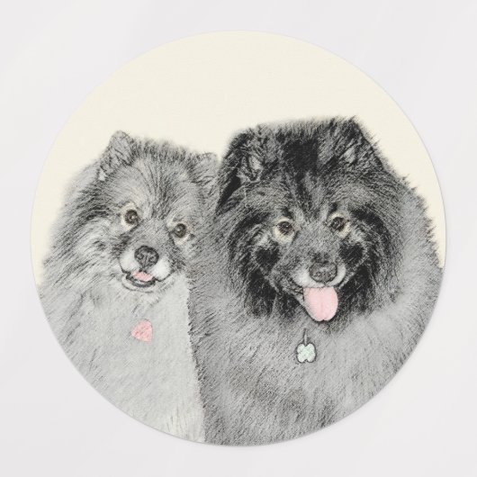 Keeshond Graphics Keeshond Ma en Son Labels (Design 2)