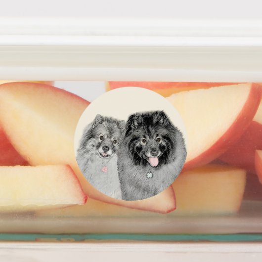 Keeshond Graphics Keeshond Ma en Son Labels (Aangebracht)