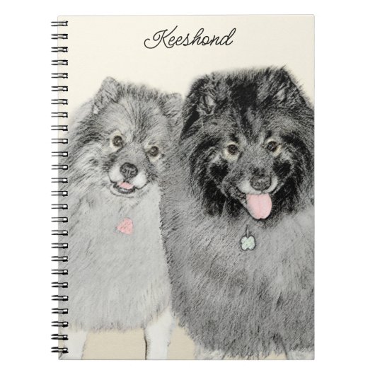 Keeshond Graphics Keeshond Ma en Son Notitieboek (Voorkant)