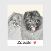 Keeshond Graphics Keeshond Ma en Son Sticker (Vel)