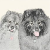Keeshond Graphics Keeshond Ma en Son Sticker (Voorkant)