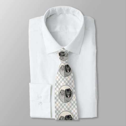 Keeshond Graphics Keeshond Ma en Son Stropdas (Gebonden)