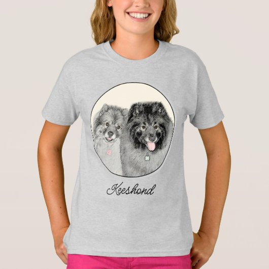 Keeshond Graphics Keeshond Ma en Son T-shirt (Voorkant)