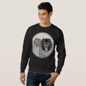 Keeshond Graphics Keeshond Ma en Son Trui (Voorkant volledig)