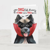 Keeshond Grappig Count DOGcula Halloween Feestdagen Kaart (Voorkant)
