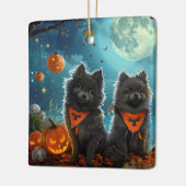 Keeshond Halloween Spokengeest Keramisch Ornament (Links)