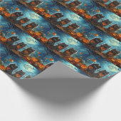 Keeshond Halloween Spooky Cadeaupapier (Hoek)