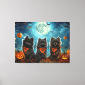 Keeshond Halloween Spooky Canvas Afdruk (Voorkant)