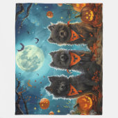 Keeshond Halloween Spooky Fleece Deken (Voorkant)