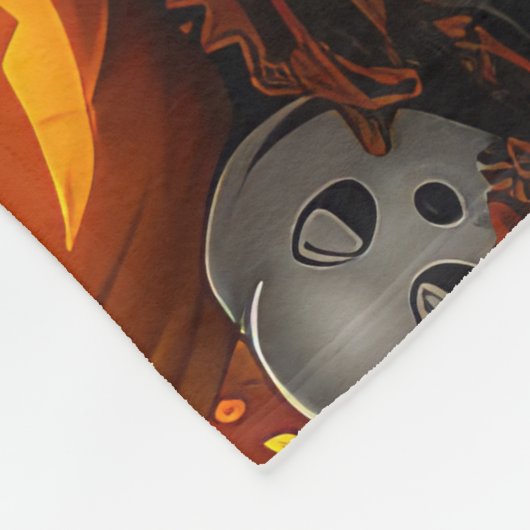 Keeshond Halloween Spooky Fleece Deken (Hoek)