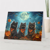 Keeshond Halloween Spooky Kaart (Voorkant)