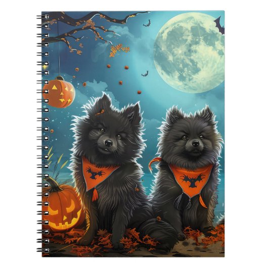 Keeshond Halloween Spooky Notitieboek (Voorkant)