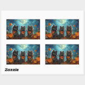 Keeshond Halloween Spooky Rechthoekige Sticker (Vel)