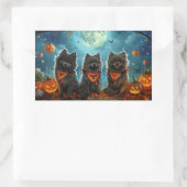Keeshond Halloween Spooky Rechthoekige Sticker (Tas)