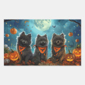 Keeshond Halloween Spooky Rechthoekige Sticker (Voorkant)