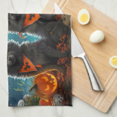 Keeshond Halloween Spooky Theedoek (Quarter Fold)