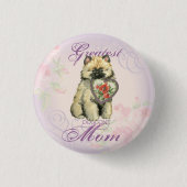 Keeshond Heart mama Ronde Button 3,2 Cm (Voorkant)