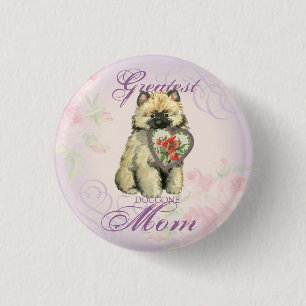Keeshond Heart mama Ronde Button 3,2 Cm