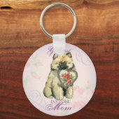Keeshond Heart mama Sleutelhanger (Voorkant)