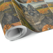 Keeshond Herfst Oogst Thanksgiving Cadeaupapier (Rol Hoek)