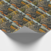 Keeshond Herfst Oogst Thanksgiving Cadeaupapier (Hoek)