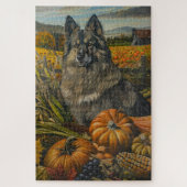 Keeshond Herfst Oogst Thanksgiving Legpuzzel (Verticaal)